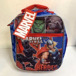 THERMOS MARVEL Hulk Thor Zip Insulated Iron Man Dual Compartment Lunch Box Bag